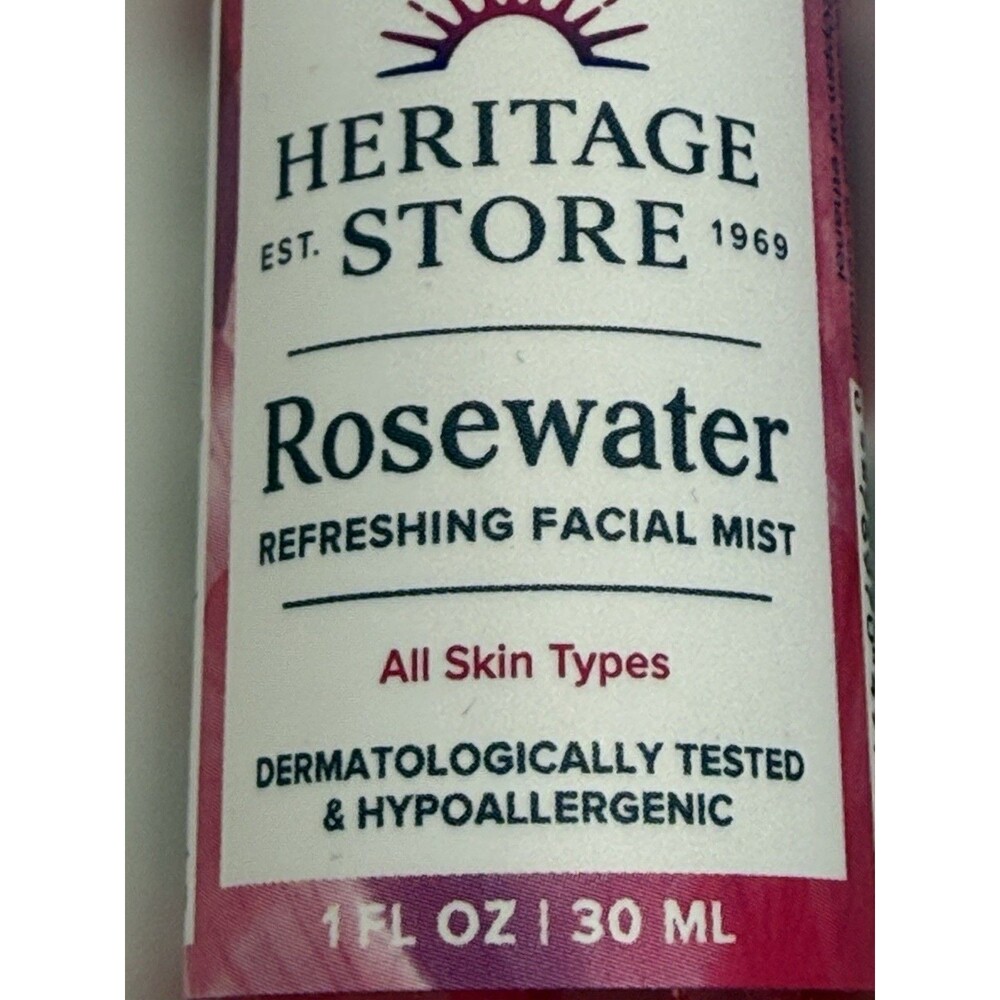 NEW Rosewater Facial‎ Mist 1 floz e 30 mL Hydrating Rose Petals Spray Heritage - Picture 5 of 5